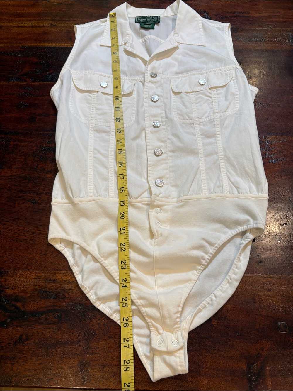 Vintage Ralph Lauren Country White Button-Up Bodysuit Top size Small *As-Is* - Picture 12 of 13
